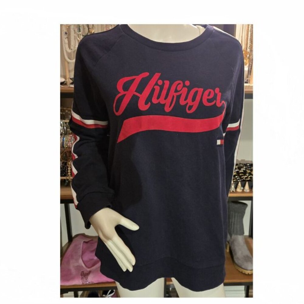 Navy Blue Tommy Hilfiger Crew Neck Sweatshirt Large